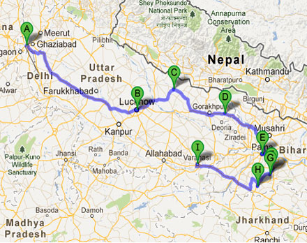 Route Plan for Buddhist Temples