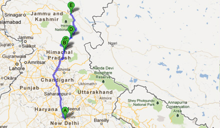 Route Plan for Himalayan Tour