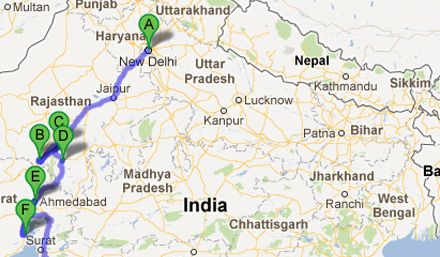 Route Plan for Jain Pilgrimage Tour